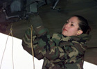 A1C Lilian Smith Performs Maintenance on a B-52H Weapons Pylon